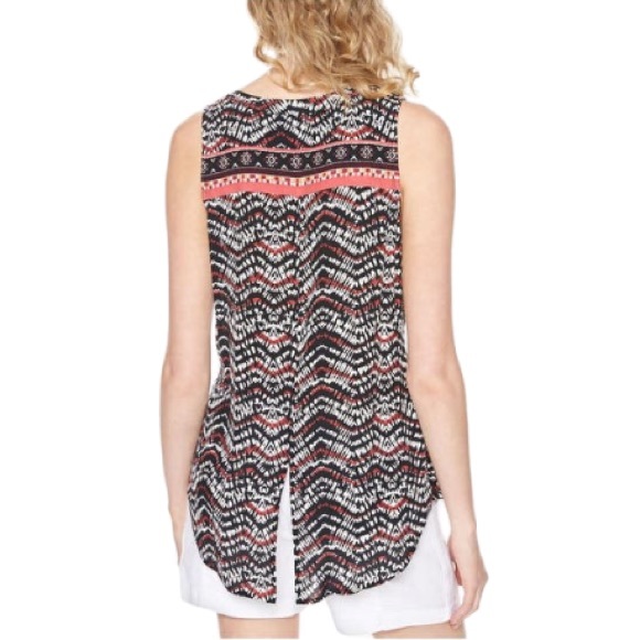 NWT Sanctuary Printed Split Neck Tank Top - Picture 2 of 4